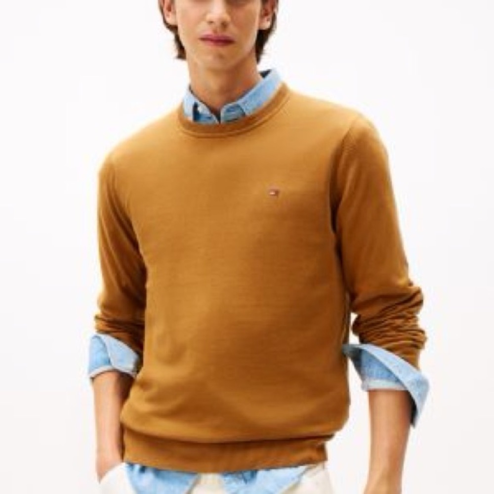 Tommy Hilfiger Men's Crewneck Sweater in Camel
